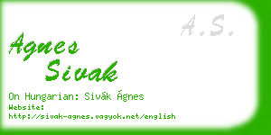 agnes sivak business card