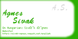 agnes sivak business card